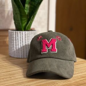💙💛NWT MICHIGAN Up-cycled Corduroy Hat w/ HAND EMBROIDERED Flowers💛💙